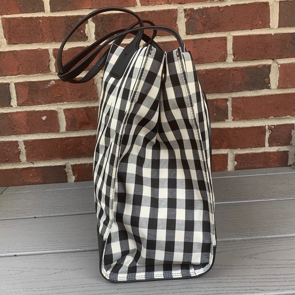 Tory Burch Black and White Checkered Tote - Picture 4 of 13